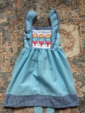 Lil Cactus Blue and White Popsicle dress 3T
